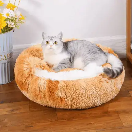 Plush Semi-enclosed Winter Warm Pet Bed