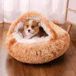 Plush Semi-enclosed Winter Warm Pet Bed