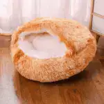Plush Semi-enclosed Winter Warm Pet Bed