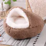 Plush Semi-enclosed Winter Warm Pet Bed