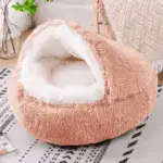 Plush Semi-enclosed Winter Warm Pet Bed