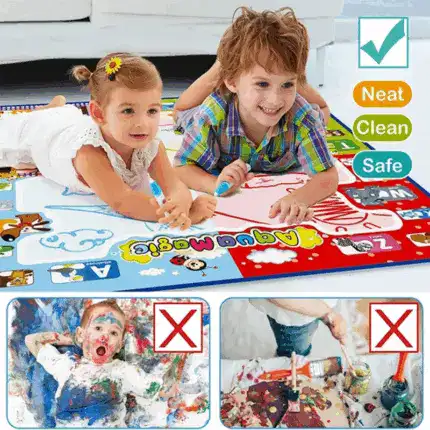 Water Doodle Mat, Aqua Painting Drawing Mat Mess Free Learning Toy Mat